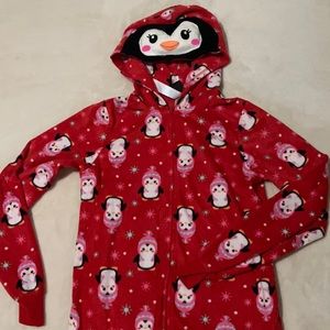 Red and White Penguin Onesie